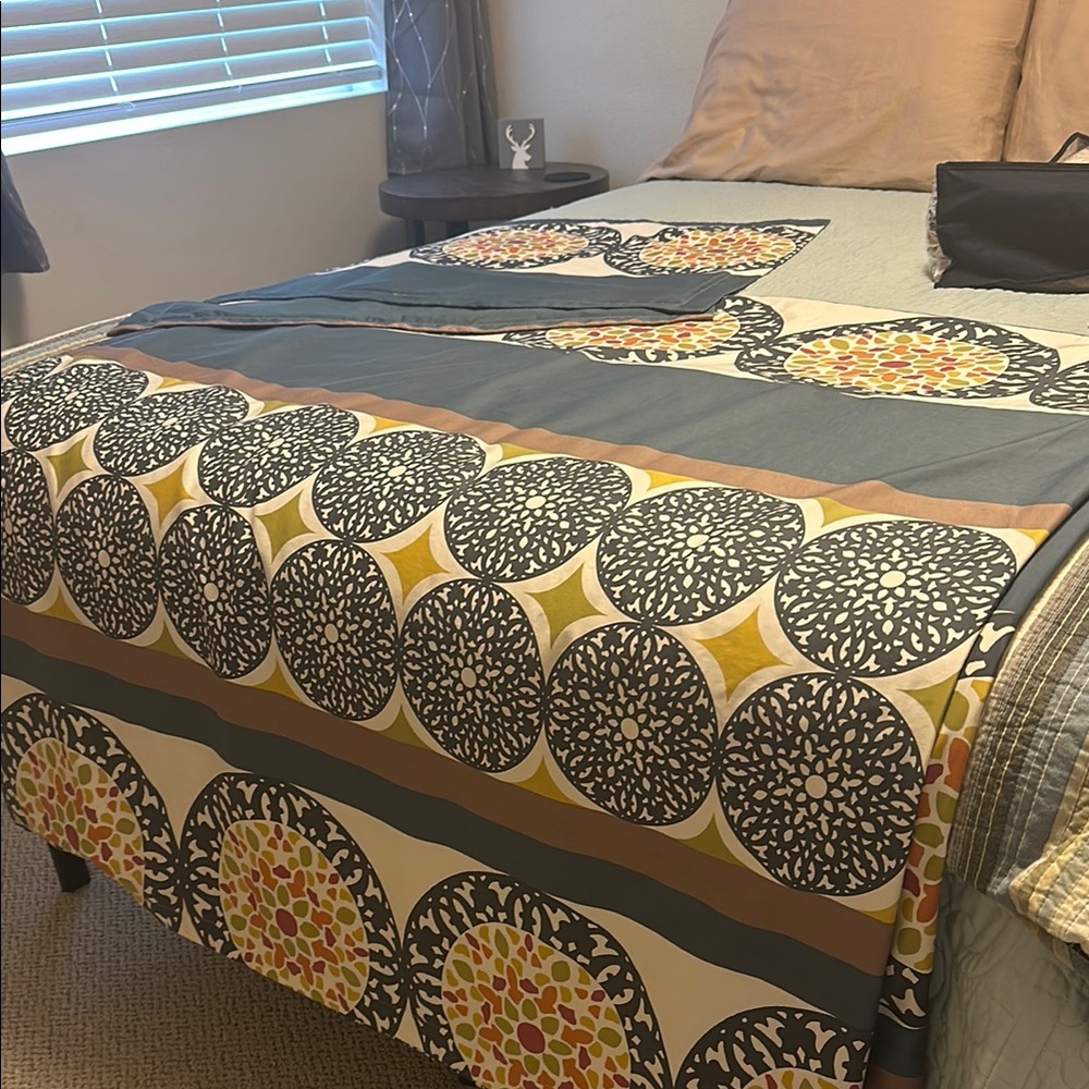The Company Store queen duvet cover and two standard sized shams